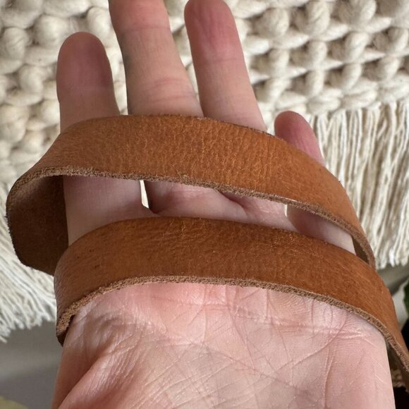 90s Vintage Leather Strap Brown Woven Raffia Farmers Market Bucket LRG Tote Bag - Picture 9 of 11